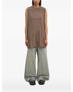 Топ без рукавов со вставками, коричневый Rick owens drkshdw