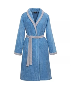 Лорд Женский махровый халат из велюра, синий Boss home