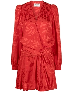 Платье мини с V-образным вырезом и запахом, красный Zadig&voltaire