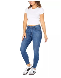 Юношеские облегающие укороченные джинсы с завышенной талией Curvy Mid-Rise Skinny Ankle, синий Celebrity pink