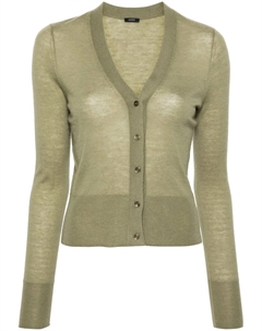 Кардиган тонкой вязки с V-образным вырезом, зеленый Joseph