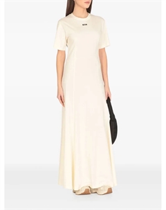 Платье макси с вышитым логотипом, белый Msgm