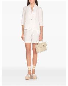 Льняные шорты со складками, белый 120% lino