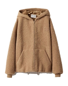 Куртка с капюшоном, коричневый Miu miu