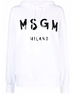 Худи с логотипом, белый Msgm