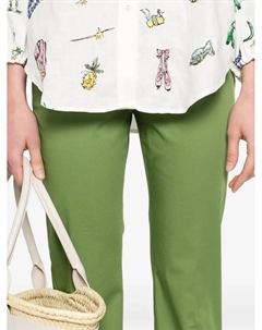 Брюки из эластичного хлопка, зеленый Weekend max mara