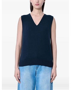 Топ с V-образным вырезом, синий The row