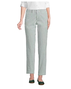 Женские чинос-брюки Mid Rise Classic Straight Leg с укороченным штанином, зеленый Lands' end