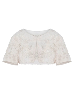 Жакет с аппликацией в виде розы, белый Unreal fur