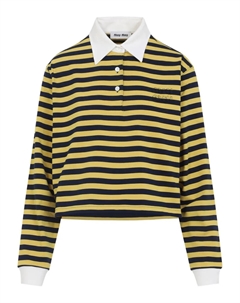 Рубашка поло в полоску, желтый Miu miu