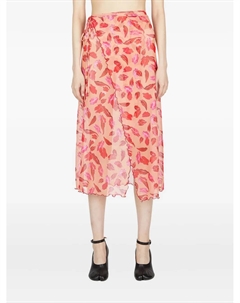 Юбка с оборками и принтом, красный Marco rambaldi