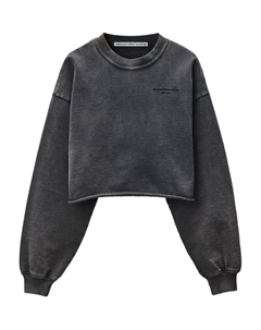 Укороченная толстовка с вышитым логотипом, серый Alexander wang