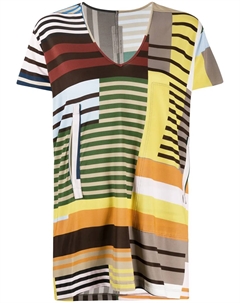 Футболка в стиле колор-блок с V-образным вырезом, синий Rick owens