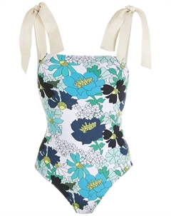 Купальник с цветочным принтом, синий Clube bossa