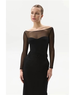 Боди BODYSUIT BARDOT с сетчатыми вставками, мультиколор Saint body