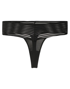 Трусы-стринги в полоску, черный Maison close