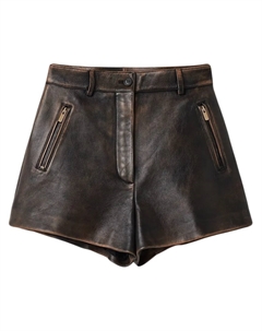 Короткие шорты с эффектом потертости, коричневый Miu miu