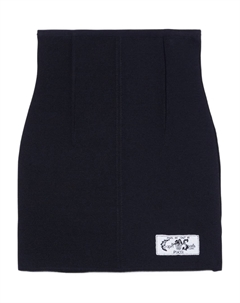 Мини-юбка в рубчик с лейблом, черный Pucci