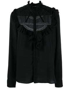 Блузка с длинными рукавами и оборками, черный Dsquared2