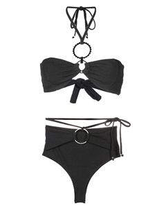 Бикини в рубчик с вырезом халтер, черный Amir slama