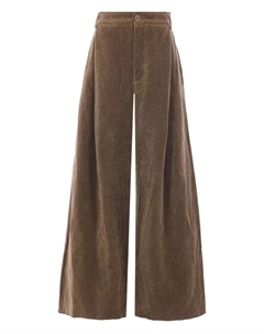 Бархатные брюки с вытачками, коричневый Uma wang