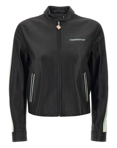 Кожаная гоночная куртка, черный Casablanca