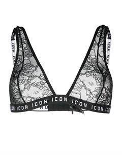 Кружевной бюстгальтер Icon с треугольными чашками, черный Dsquared2