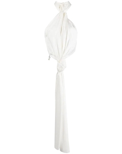Блузка с вырезом халтер и драпировкой, белый Givenchy