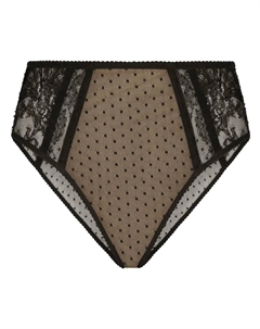 Кружевные трусы-брифы с завышенной талией, черный Dolce&gabbana