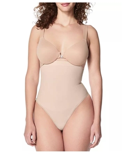 Женские бесшовные утягивающие трусы-стринги с высокой посадкой, коричневый/бежевый Spanx