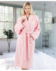 100% турецкий хлопок Персонализированный махровый банный халат - розовый Linum home