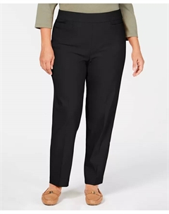 Брюки Plus Size Classic Allure с контролем живота, классической посадкой и средней длиной, черный Alfred dunner