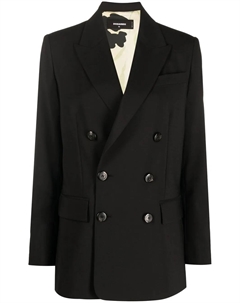 Двубортный пиджак из вирджинской шерсти, черный Dsquared2