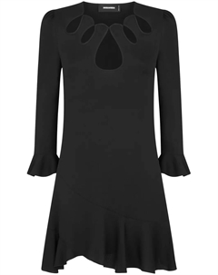Платье мини с длинными рукавами и вырезами, черный Dsquared2