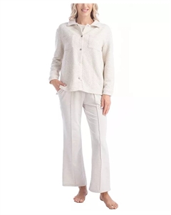 Женский стеганый комплект для отдыха из 3 предметов, коричневый/бежевый Muk luks