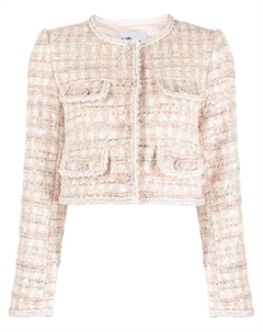 Укороченный жакет из ткани букле, розовый Self-portrait