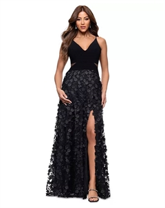 Женское цветочное платье с сетчатой юбкой, черный Xscape