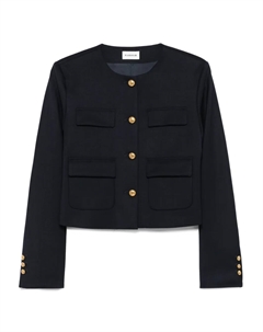 Куртка с круглым вырезом и застежкой на пуговицы, синий Parosh