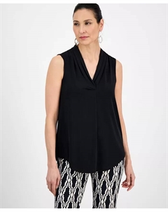 Петит топ без рукавов с V-образным вырезом, черный Jm collection