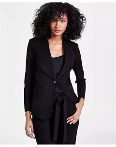 Женский однобортный пиджак с вырезом лацкана, черный Bar iii