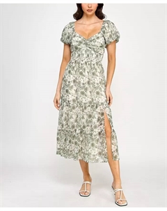 Платье миди с разрезом в форме сердца и рукавами-фонариками для подростков, мультиколор Trixxi