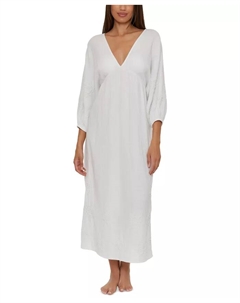 Женское платье-накидка Serene из хлопкового газа с вырезом на спине, белый Trina turk