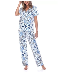 Женский комплект пижамы с короткими рукавами и шортами Tropical, 2 предмета, мультиколор White mark