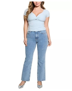 Женский топ Charlotte с узлом и сборками, синий Guess