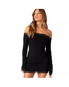 Женское мини-платье Diora с открытыми плечами, черный Edikted