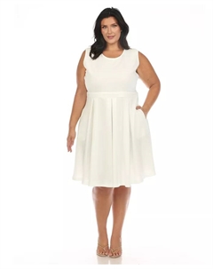 Платье Plus Size Fit and Flare, белый White mark