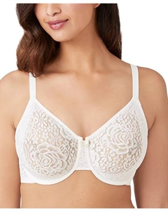 Бюстгальтер с кружевом и косточками Halo Lace Molded Underwire 851205, до чашки G, слоновая кость/кремовый Wacoal