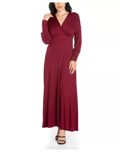 Женское вечернее платье макси с длинными рукавами, фиолетовый 24seven comfort apparel