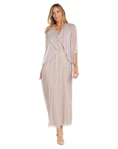 Женский шифоновый жакет и макси-платье 2 в 1, розовый R&m richards