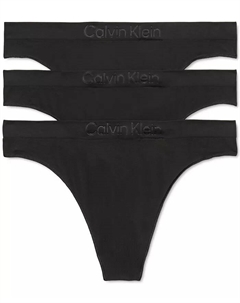 Женские стринги Mid-Rise с эластичной посадкой, 3 шт. QD5211, черный Calvin klein